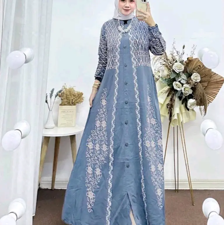 gamis rayon busui klok bawah lebar rayon halus 3