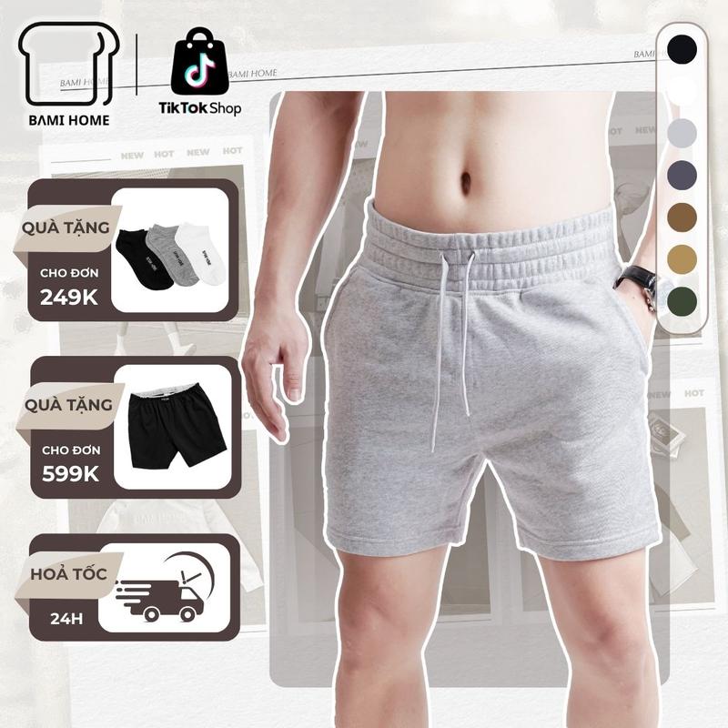 Quần short nam BAMIHOME, chất vải nỉ chân cua cao cấp, lưng bản rộng, thoáng mát, năng động QN08