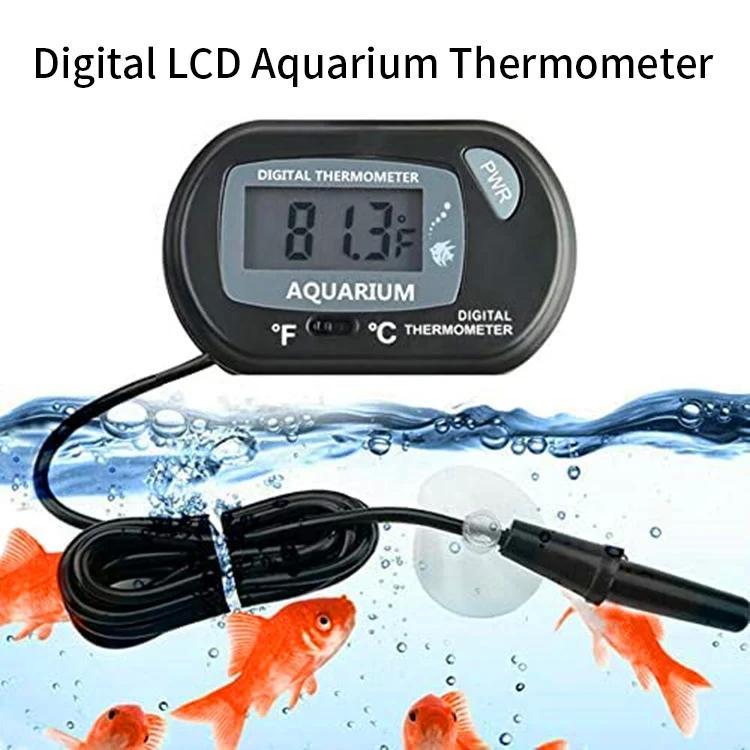 Termometer Akuarium LCD Digital, Kalis Air, dengan Penderia Tangki ...