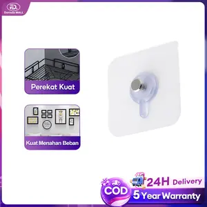 【COD】Tixx Pengait perekat kuat Tanpa bor tidak merusak dinding Beban tahan tinggi tidak mudah lepas Bahan tahan lama anti karat Desain transparan Tahan air lembab Cocok untuk berbagai skenario barang Dilepas tanpa bekas tidak merusak permukaan