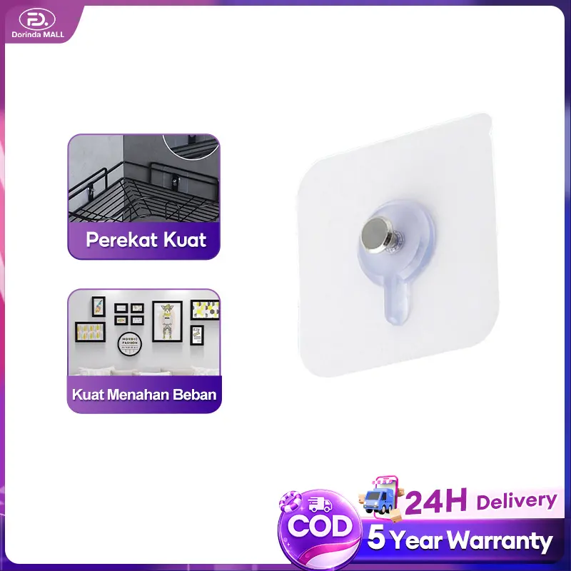 【COD】Tixx Pengait perekat kuat Tanpa bor tidak merusak dinding Beban tahan tinggi tidak mudah lepas Bahan tahan lama anti karat Desain transparan Tahan air lembab Cocok untuk berbagai skenario barang Dilepas tanpa bekas tidak merusak permukaan