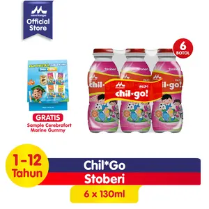 Chilgo Milk Stroberi 6x130ml  Free Sample Cerebrofort Marine Gummy