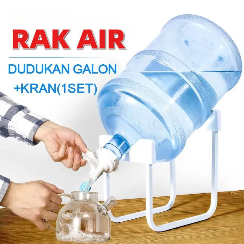 COD Dudukan Galon Air Minum Model U, Set Rak Besi + Kran Food Grade Praktis Tidak Perlu Pompa Tangan