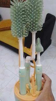 Product Review of Sikat Botol Bayi Bottle Brush Set / Sikat Botol Bayi Dengan Rak 5in1 Biru Green Pink from A**y 0