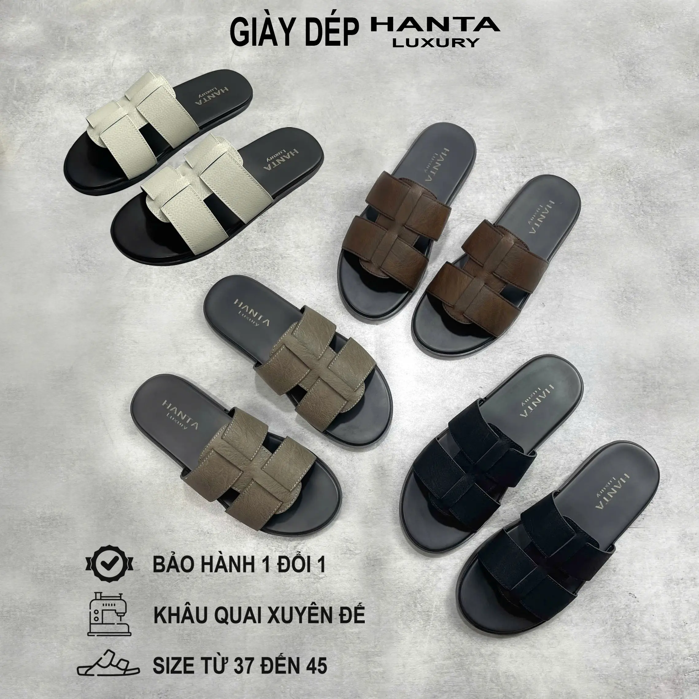 [ Khâu Xuyên Đế ] Dép Lê Nam Quai Ngang Da Đan Chéo Thời Trang size 37-45 | Đế Cao Su Cao Cấp Chống Trơn | Dép Thời Trang 2025 (Nhung Đồng Quai Hậu Sandal DéP Đế Bằng)