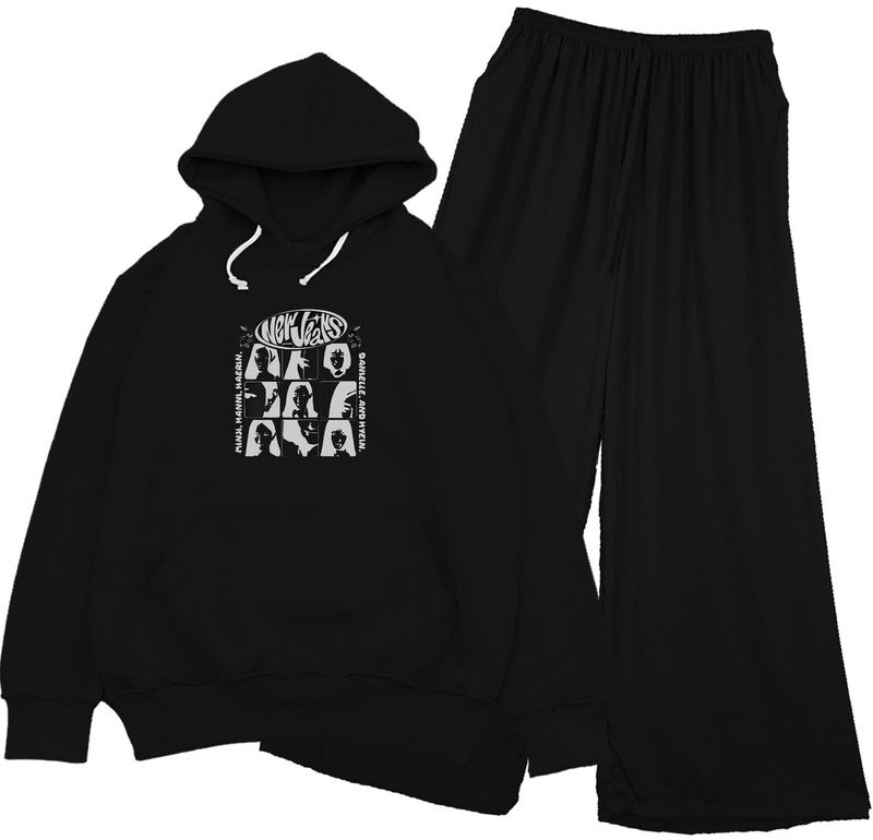 Setelan Sweater Hoodie Viral New Jeans Anak Remaja Perempuan 9-16Tahun Celana Kulot Fashion COD 0