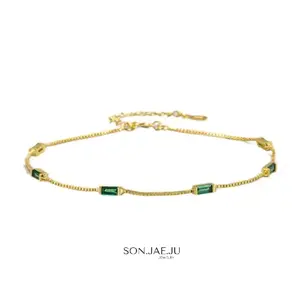 Gelang Wanita Green Emerald Lady - 925 sterling silver with green zirconia