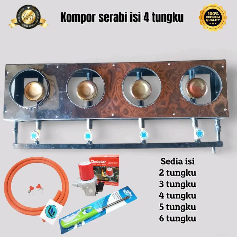 kompor serabi 4 Tungku 4 kran 0