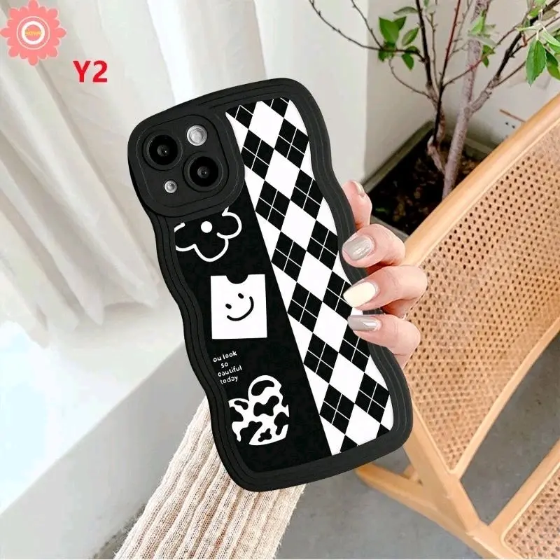 Promo 3 Pcs Softcase Gelombang Motif Catur Diamond, Zebra, & Love untuk Semua Tipe HP - Casing, Lentur 1