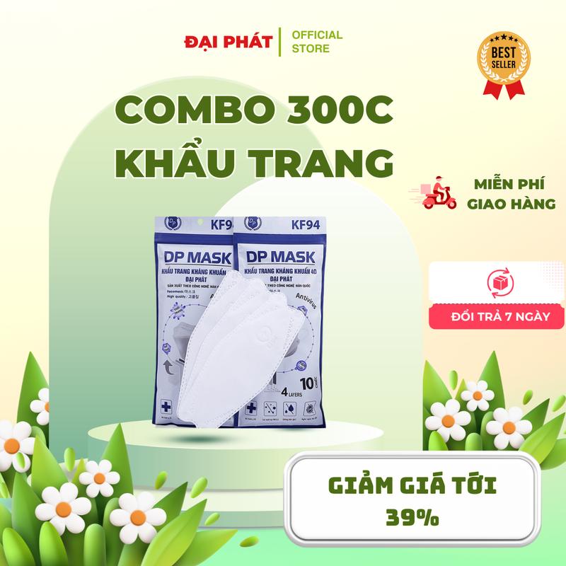  Thùng 300 Chiếc Khẩu Trang KF94 Đại Phát - Kháng Khuẩn 4D - Chống Bụi Mịn 