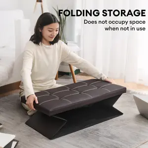 Kotak Penyimpanan Sofa Lipat Serbaguna Bangku Kursi Kulit Rak Empat Susun dengan Roda untuk Kamar Tidur dan Ruang Belajar