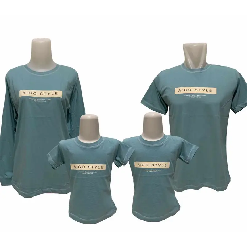 Kaos Couple Kelurga blueice biru muda atasan casual pasangan dewasa anak perempuan lakilaki tangan pendek panjang tshirt oblong distro katun 0