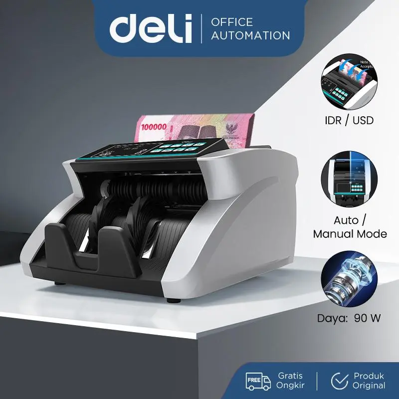 Deli CT990 & CT991 Mesin Penghitung Uang 130 Lembar Deteksi USD & IDR