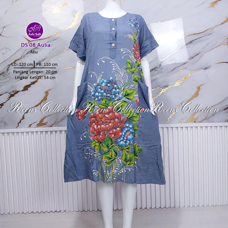 Aulia Batik Daster 08 Batik Print | Daster 3 Kancing Depan Busui 2 Saku Tangan Pendek Di Bawah Lutut daster  viral 1