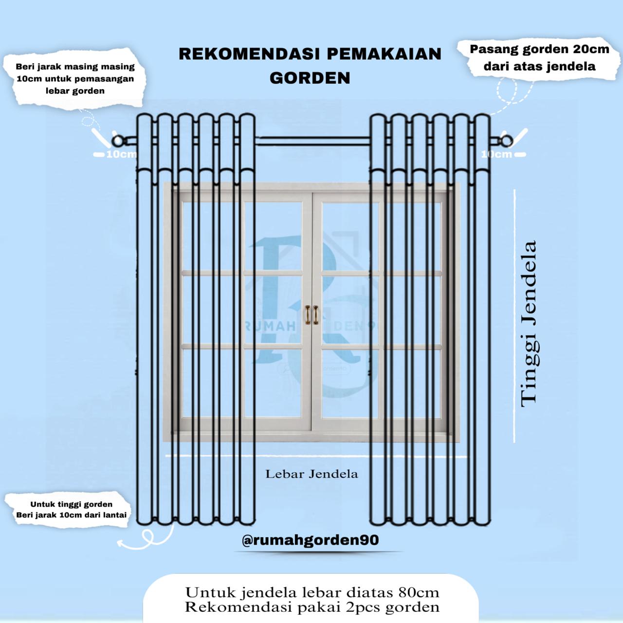 Gorden Jendela Dan Pintu Kamar Aesthetic Gordeng Penyekat Ruang Tamu Minimalis Polos Bahan Blackout Tebal Serat Embos sudah terdapat Tali