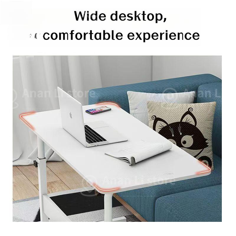 Product Introduction of Multifunctional portable wheeled computer desk portable multifunctional easy lifting laptop table computer desk removable/adjustable computer desk White wheeled desk furniture no fire safety label Yellow (45x30x65) 9
