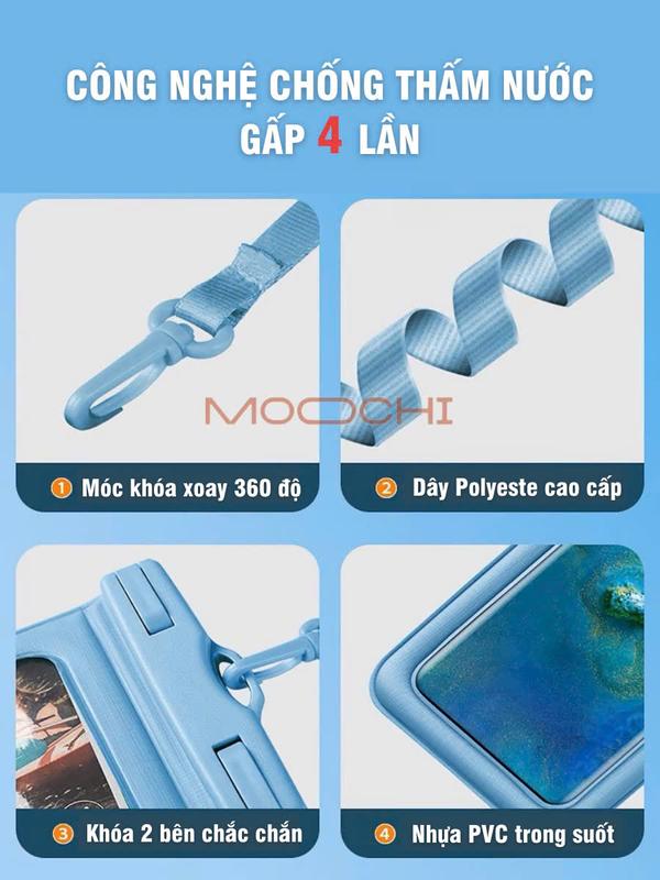 Túi đựng điện thoại chống nước cao cấp tiêu chuẩn IPX8 phù hợp với điện thoại tới 7,2inch tiện lợi khi đi chơi, du lịch 7