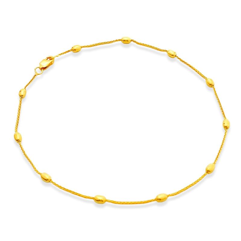 Top Cash Jewellery 916 Gold Beads Anklet 0