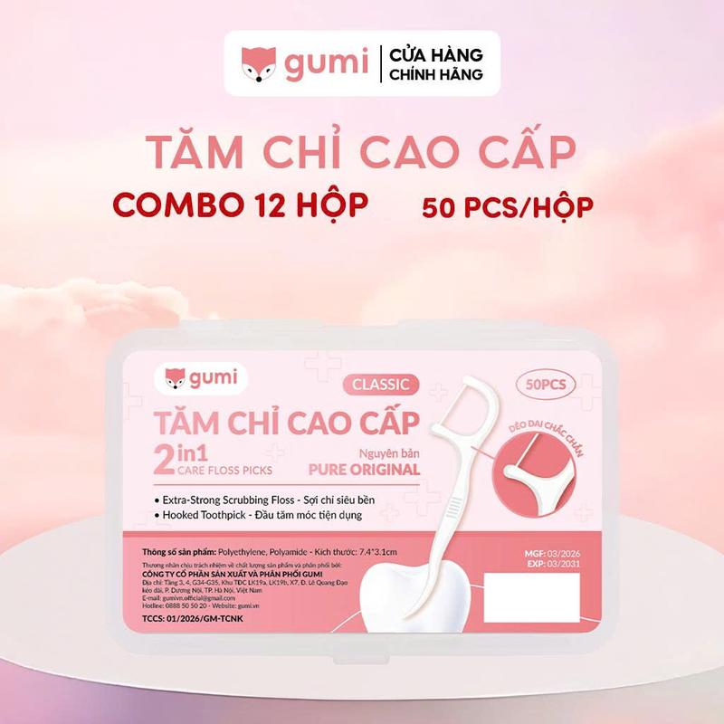 Combo 12 Hộp 600 Chiếc Tăm Chỉ Cao Cấp Gumi Xỉa Răng, Vệ Sinh Sạch Sẽ Kẽ Răng…