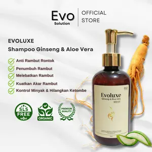 Evoluxe Shampoo Ginseng & Aloe Vera Non-SLS 250ml | Anti Rontok, Penumbuh Rambut, Rambut Lebih Tebal