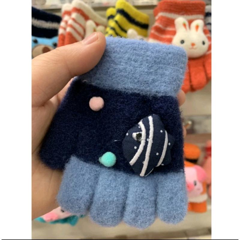 TL_PROJECT29 Sarung tangan anak winter wol MOTIF IKAN CUTE untuk usia 0-3 tahun model terbaru ZH17 3