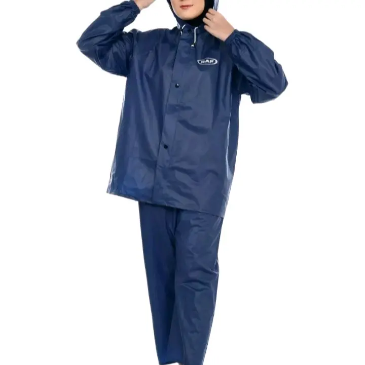 RAF Jas Hujan Setelan Pria Wanita Bahan Tebal Elastis Tahan Air Pvc 3