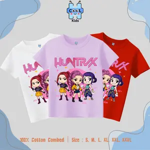 HCOOLKIDS Kaos Anak Gambar Huntrix 3 Distro 30s Sablon-Fashion Anak Bahan Cotton Combed 30s Nyaman Digunakan Sehari-hari Size S M L XL XXL XXXL