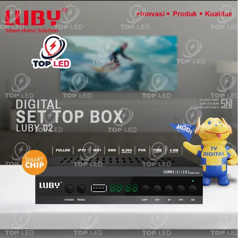 LUBY DVB T2 02 Set Top Box TV Siaran Digital Receiver STB Bisa Youtube 2