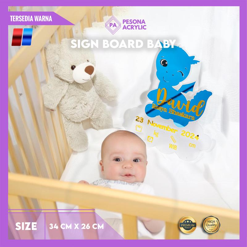 Hospital Board Acrylic / Sign Board Baby Gold 2