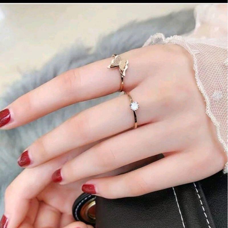 Product Introduction of Cincin Titanium Model Kupu Kupu Trendy dan Elegan - Rings Couple Perempuan Perhiasan 8