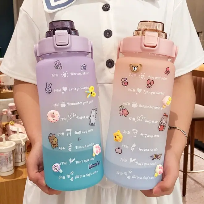 Botol Minum 2 Liter Botol Minum Viral / Botol Pelangi Motivasi 7