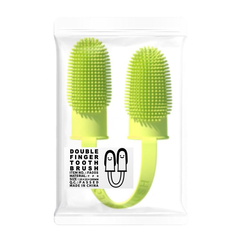 Product Introduction of Pet Double-Finger Toothbrush 135º Surround Bristles for Easy Teeth Cleaning Dental Care for Puppies Cats Small Pets 14