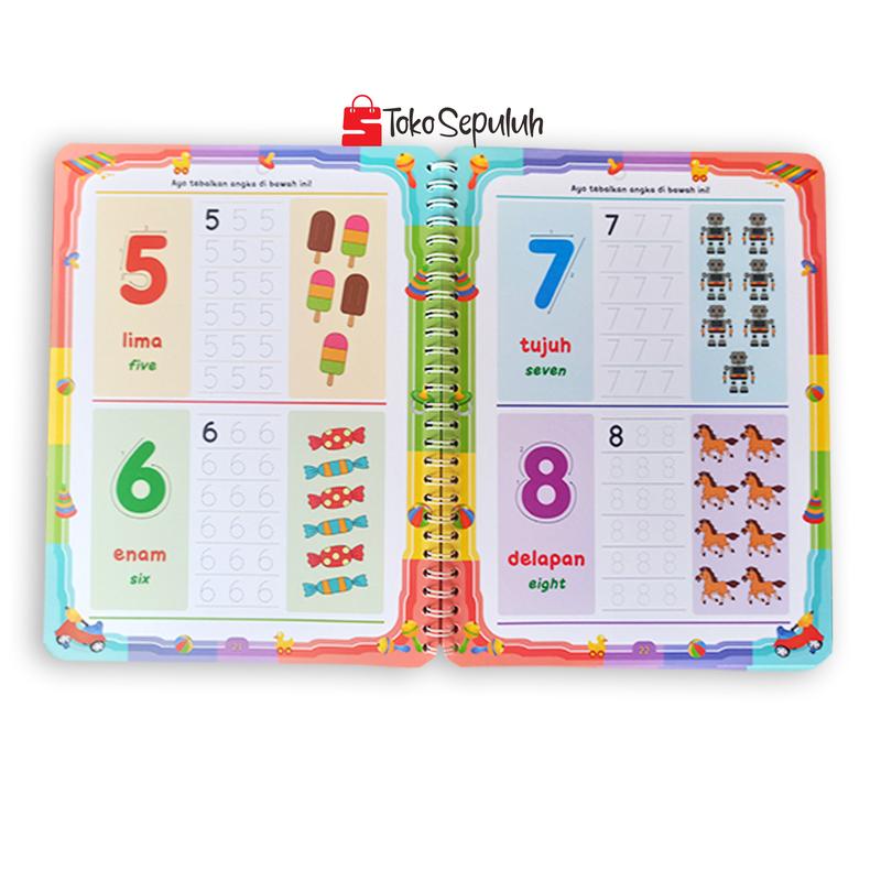 Buku Anak TK PAUD Wipe And  Clean Tulis Hapus Belajar Dasar Calistung TK PAUD 1