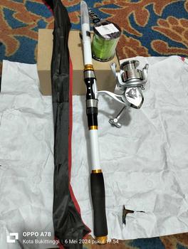 Product Review of Sougayilang Rod memancing berputar dan reel set 5.9ft/6.9ft/7.9ft Rod memancing teleskopik dan 6BB 5.2:1 Ratio memancing berputar reel memancing dengan garis memancing 500m Ikan Roda from F**n 0