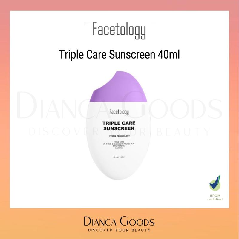 FACETOLOGY TRIPLE CARE SUNSCREEN HYBRID TECHNOLOGY SPF 40 PA+++ Acid Mencerahkan 0