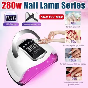 【Penjual Lokal】Nail Garden Lampu UV Nail Art 280W 66 LED UV Lampu Nail Art 220W Alat Pengering Kuku UV Lamp Nail Dryer Sensor with LCD Display