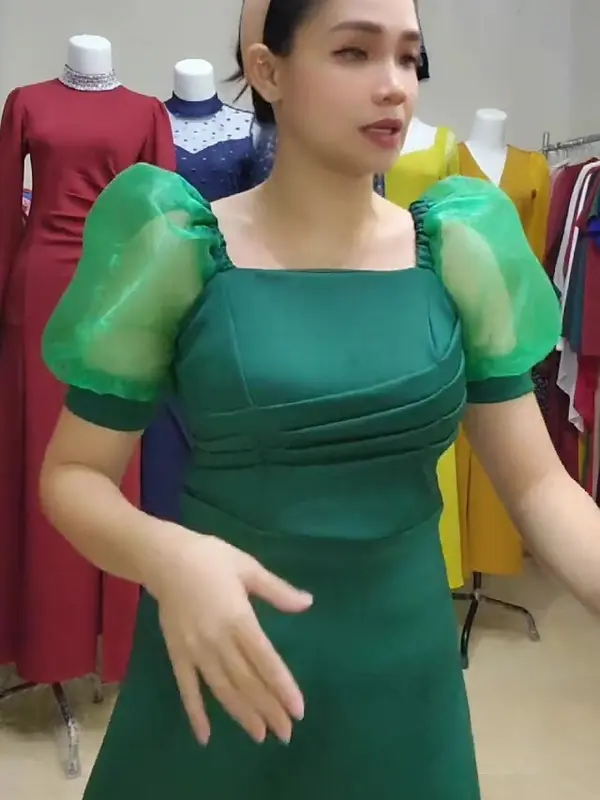 Midi Dress Pesta Lengan Pendek Kerah Sweatheart Terbaru Simple Mewah Elegan Bisa Formal Kasual 1