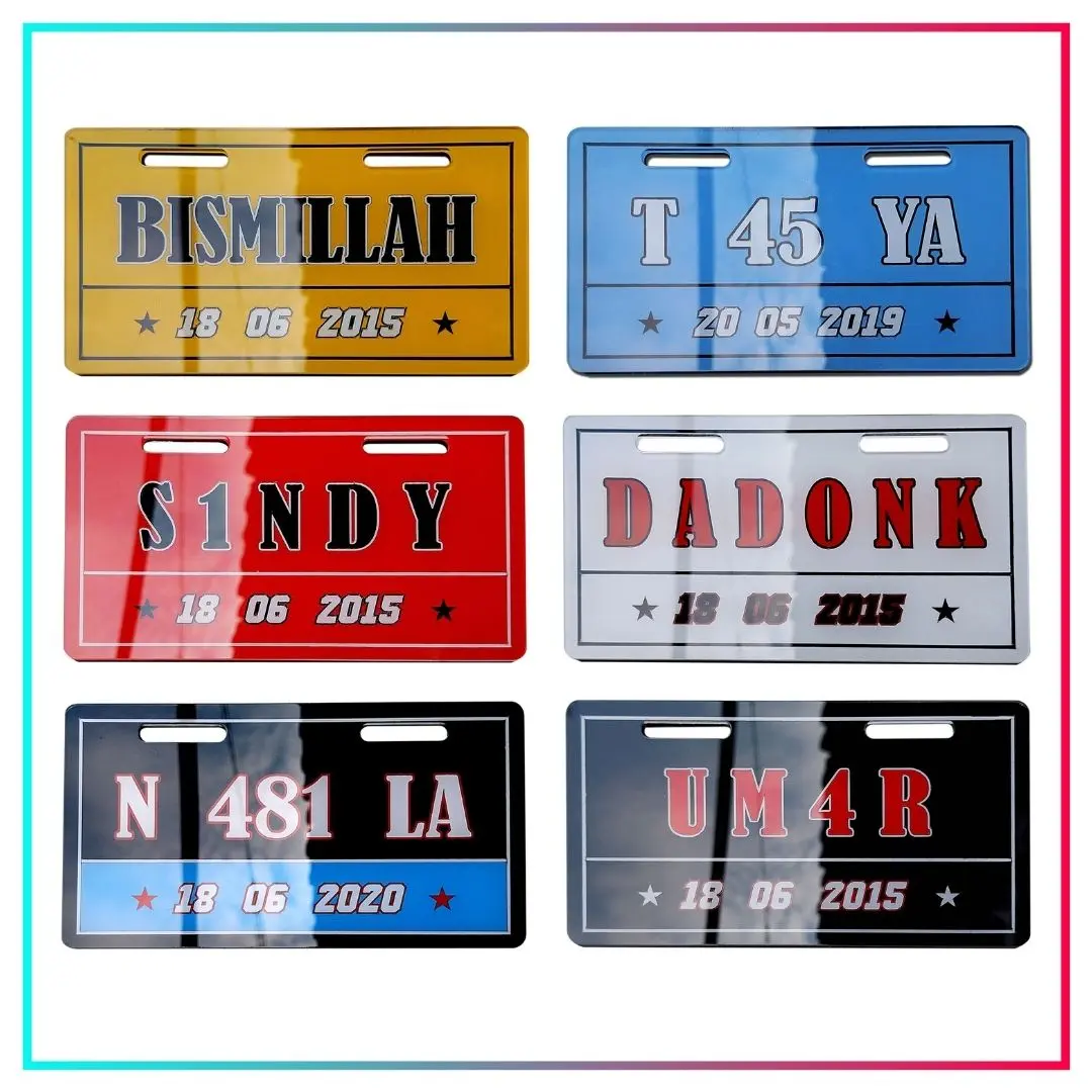 Plat Nama Acrylic Custom untuk Sepeda Listrik - Ukuran 16x9cm - Outdoor