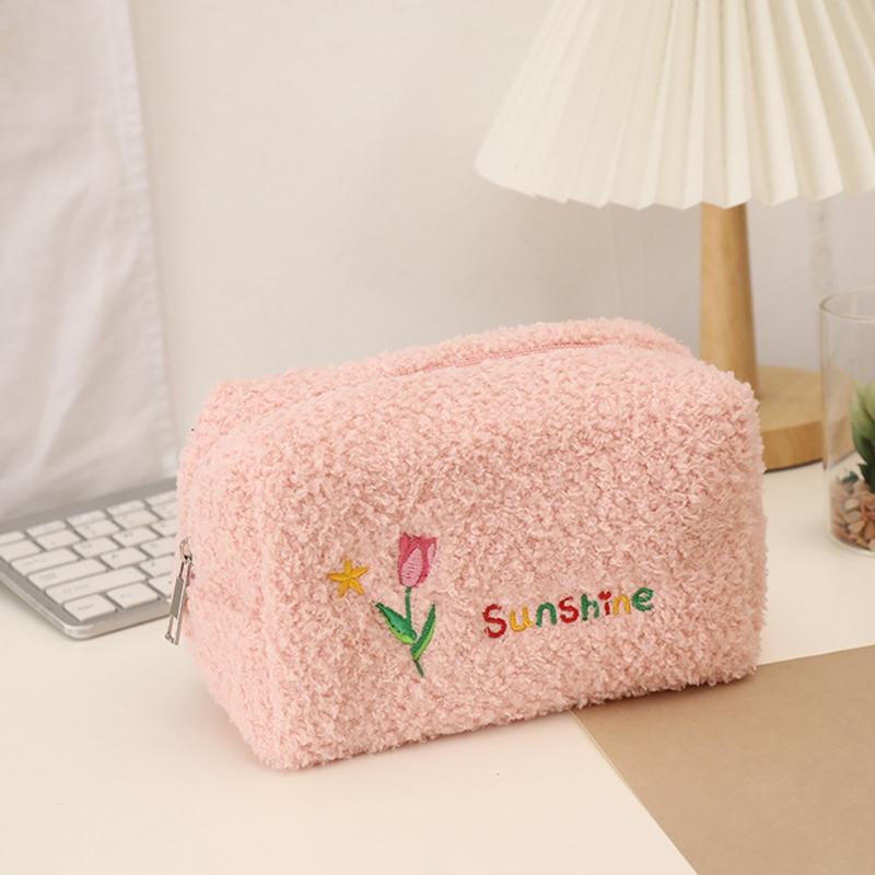 Túi Đựng Mỹ Phẩm, Phong Cách Ins, Thiết Kế Hoa Tulip Nhồi Bông Túi Trang Điểm, Màu Pastel Hộp Bút Chì, Thích Hợp Cho Bé Gái, Cỡ Lớn, Lý Tưởng Cho Du Lịch, Hộp Đựng Đồ Trang Điểm, Túi Đựng Mỹ Phẩm Rửa, Trang Trí Nhà Cửa 5