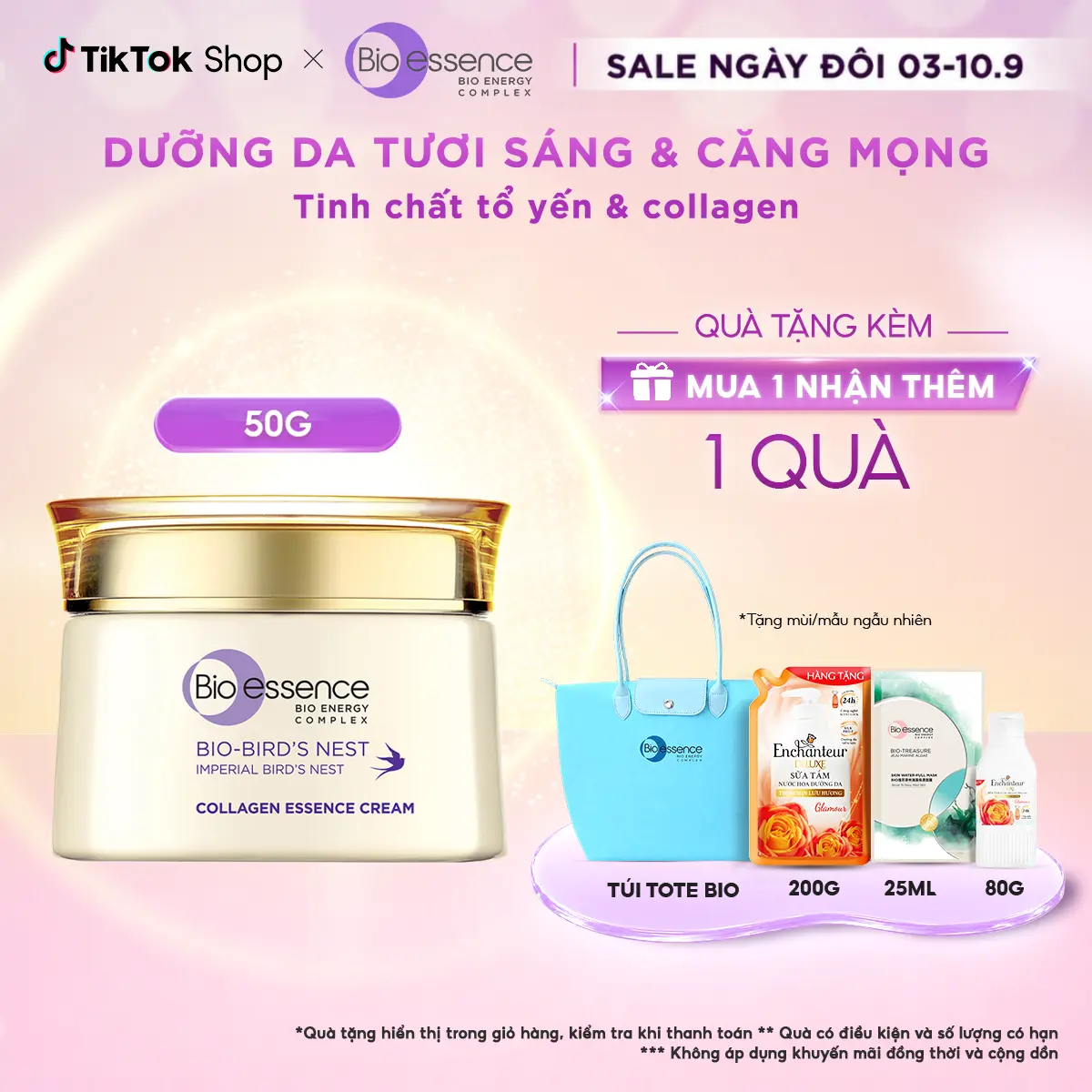 Kem Dưỡng Bio-essence Dưỡng Da Săn Mịn Rạng Ngời Bio-Bird’s Nest Collagen Essence Cream 50g