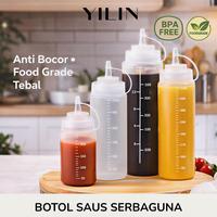 Gambar Botol Saus Squeeze Anti Bocor Food Grade Tebal 230-650ml untuk Mayonnaise Kecap Minyak Plastik Tebal BPA Free - 230ML dari YILIN OFFICE STORE Kab. Tangerang 1 Tokopedia
