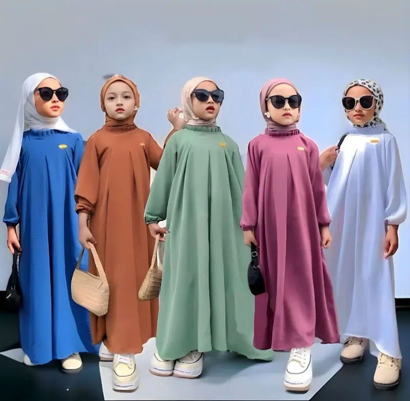 GAMIS ANAK MARYAM BAHAN CRINCLE AIRFLOW / GAMIS ANAK TERBARU CRINKLE UMUR 5-11 TAHUN baju gamis anak 4