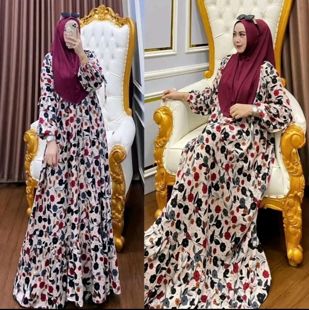 gamis rayon set hijab gamis jumbo
