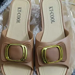 Size 37-40 7001-7 Sandal Wanita Wedges Sol Tebal Versatile Sandal Slip On Karet Lentur