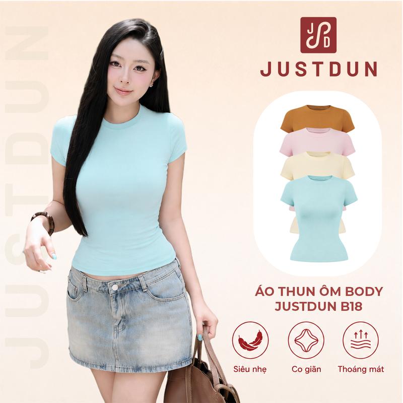 [COMBO ÁO] Áo thun ôm body cotton lông mịn co giãn Justdun B18 - Tông màu MỚI