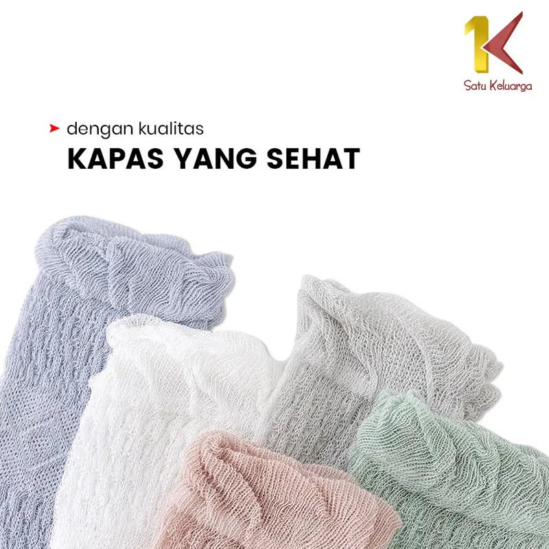 [COD] SK P211 Kaus Kaki Panjang Anak  Polos Model Jaring Korea Anti NyamukLucu Nyaman 5