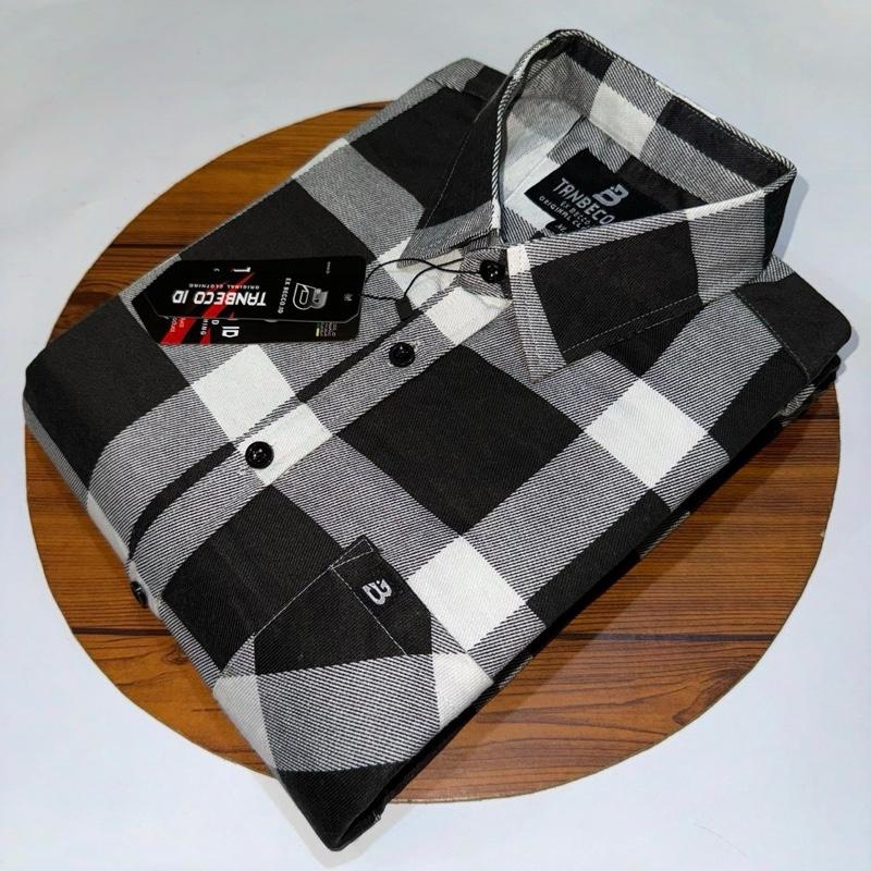 Kemeja flanel printing pria lengan pendek kemeja dewasa pria flannel motif kotak Distro Casual 3