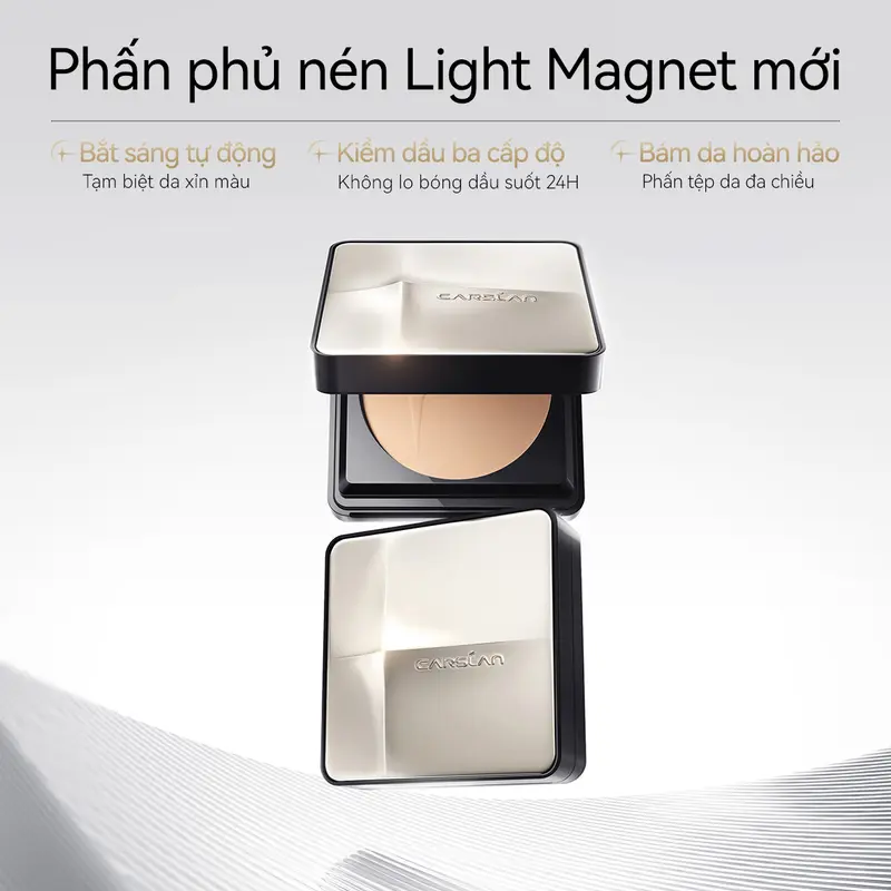 Phấn phủ dạng nén & dạng bột Light Magnet Carslan mới ,Bắt sáng tự động Giúp mặt tươi sáng hơn 8g [Mua 1 tặng 3]phấn phủ nén hoặc phấn phủ bột minisize Light Magnet 1g*3 2