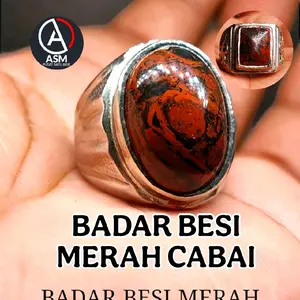 BADAR BESI MERAH CABAI KEBUMEN NATURAL KWALITAS A / CINCIN BATU AKIK