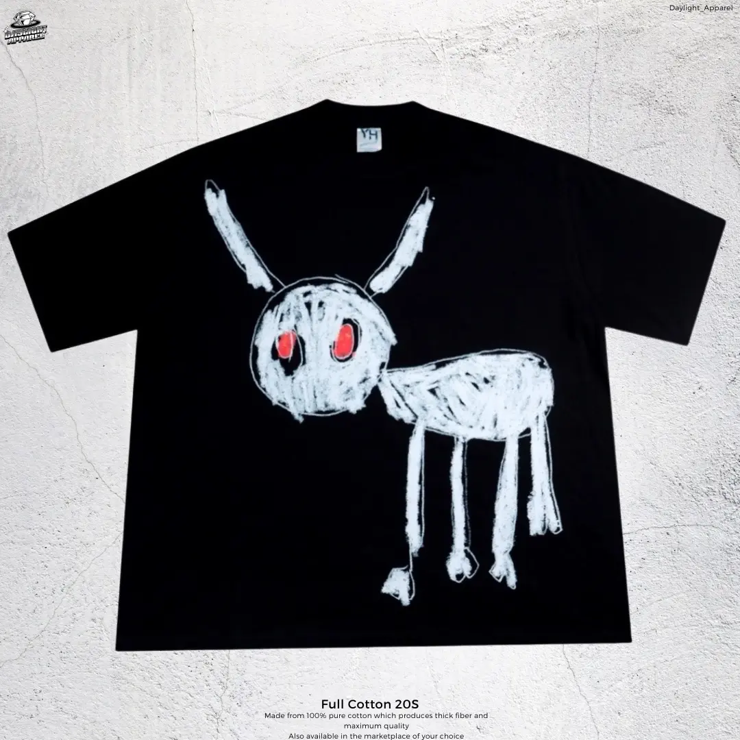 T-Shirt Oversized Drake Virginia - Oversized Black Solid 20S Distro Streetwear